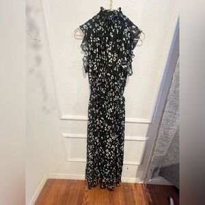 MELLODAY Black and White Floral Maxi Dress